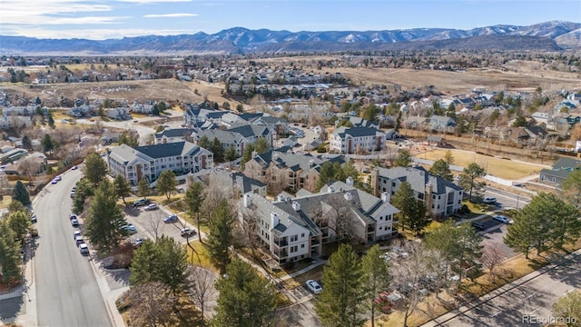 bird's eye view with a mountain view