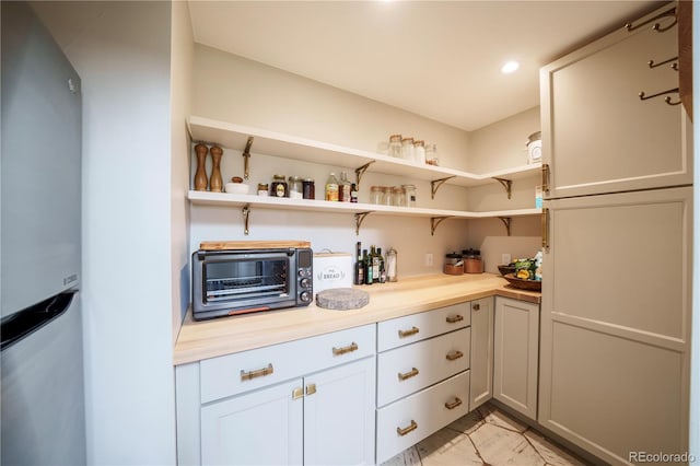 pantry with a toaster