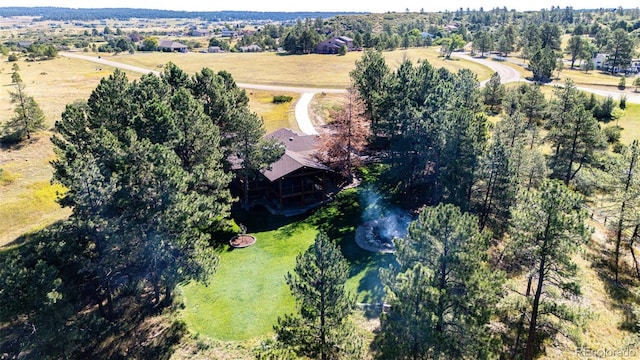 drone / aerial view with a rural view