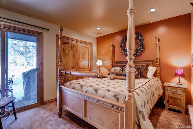 1937 Soda Ridge Rd Unit 1132, Dillon, CO 80435 - bedroom with carpet floors, access to outside, and recessed lighting