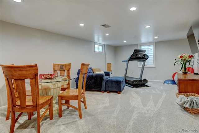 6020 Quail St, Arvada, CO 80004 - dining area with recessed lighting and light carpet