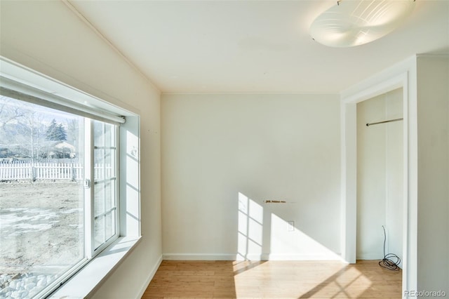 interior space with light hardwood / wood-style flooring