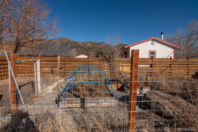 exterior space with a mountain view