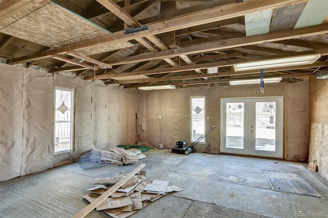 miscellaneous room featuring french doors