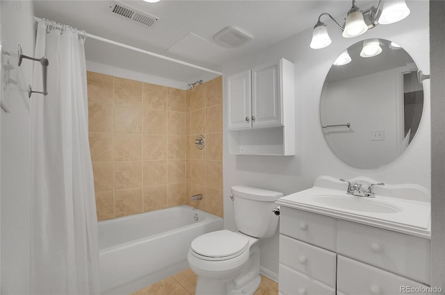 2140 W 135th Ave, Westminster, CO 80234 - bathroom featuring shower / bath combination with curtain, vanity, toilet, tile patterned flooring, and baseboards