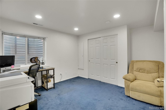 2140 W 135th Ave, Westminster, CO 80234 - office area with dark colored carpet, recessed lighting, and baseboards