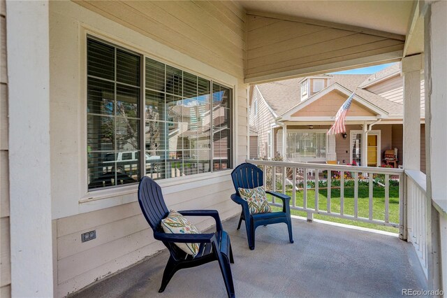 view of patio featuring covered porch