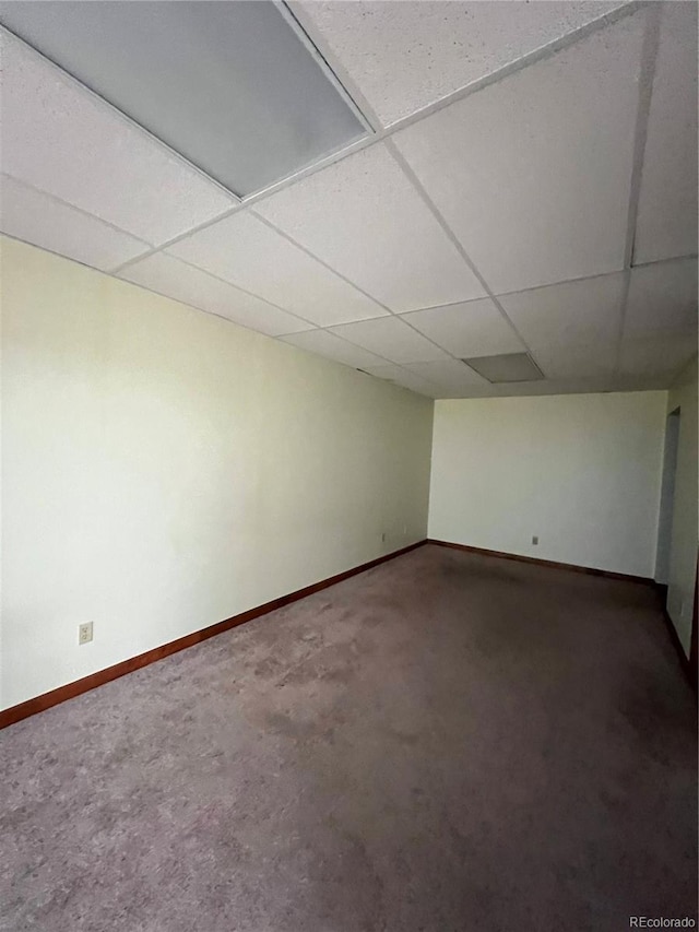 15983 E Loyola Dr, Aurora, CO 80013 - carpeted empty room featuring baseboards and a drop ceiling