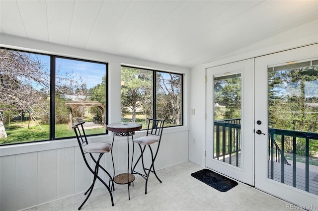 sunroom / solarium with french doors