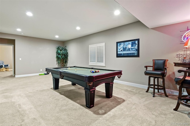 3014 E 143rd Dr, Thornton, CO 80602 - game room featuring light carpet, recessed lighting, and pool table