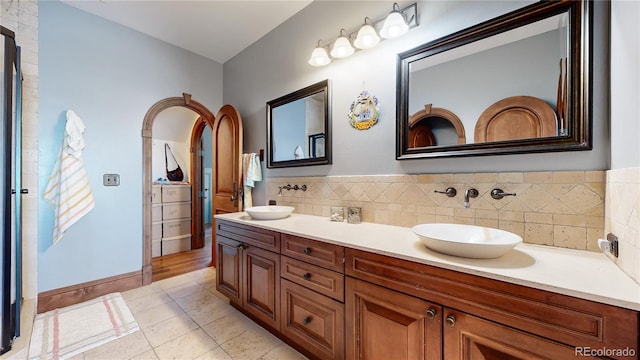 bathroom featuring vanity and tile patterned floors