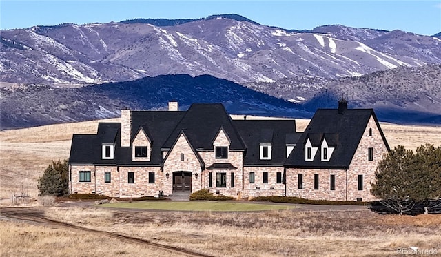 exterior space with a mountain view