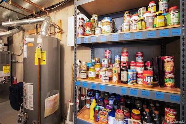 pantry featuring water heater