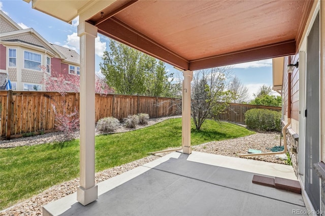 view of patio / terrace featuring a fenced backyard