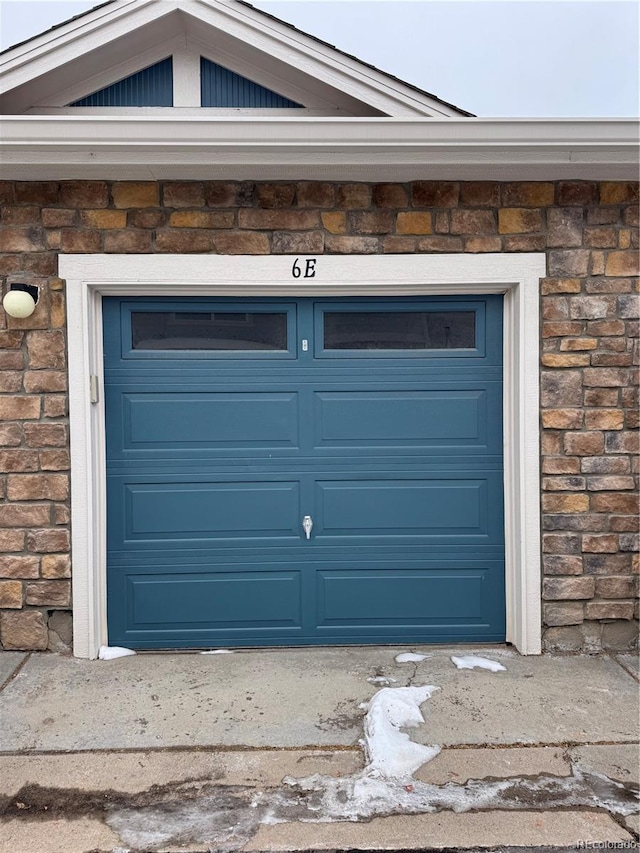 view of garage