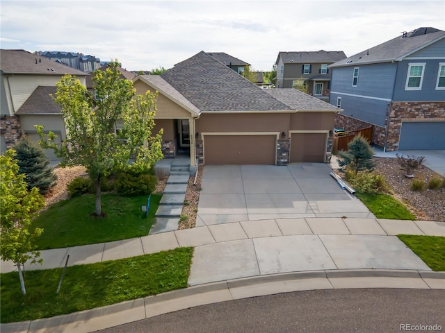 view of front of home with a garage