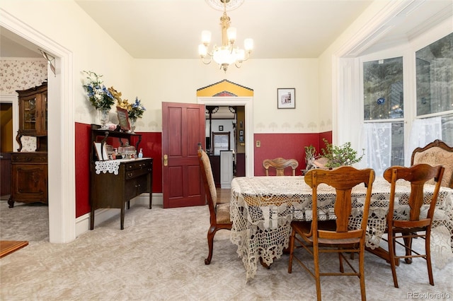 200 Rose St, Georgetown, CO 80444 - dining room with a chandelier and light carpet