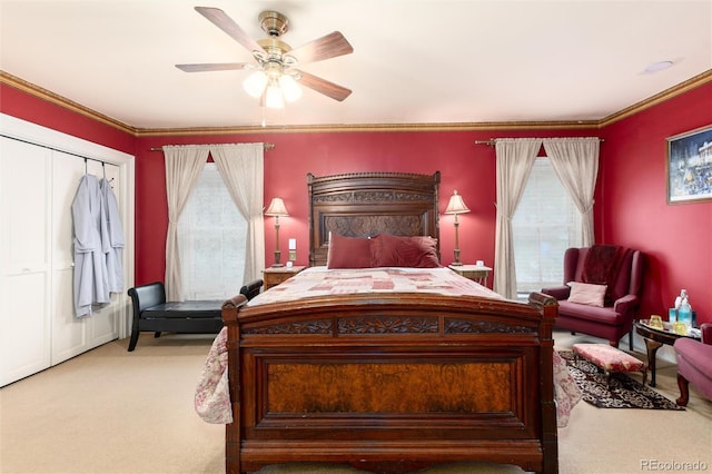 200 Rose St, Georgetown, CO 80444 - carpeted bedroom with a ceiling fan and ornamental molding