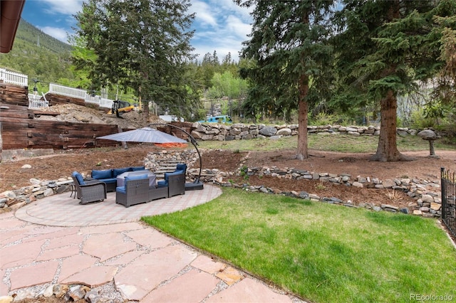 200 Rose St, Georgetown, CO 80444 - view of yard with a patio, outdoor lounge area, and a mountain view