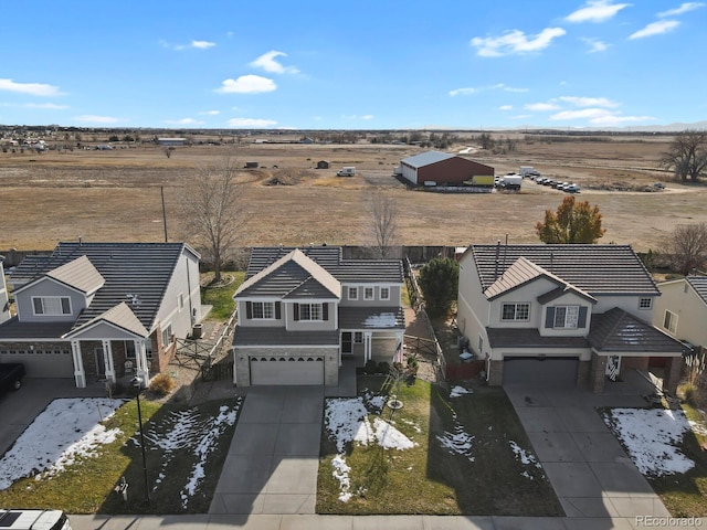 bird's eye view featuring a rural view