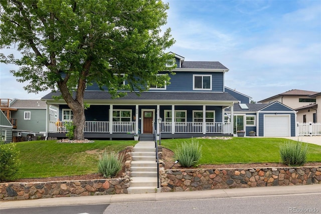 2221 Illinois St, Golden, CO 80401 - view of front of property featuring covered porch, concrete driveway, an attached garage, and a shingled roof