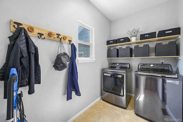 17395 E Dewberry Dr, Parker, CO 80134 - washroom with washing machine and dryer and baseboards