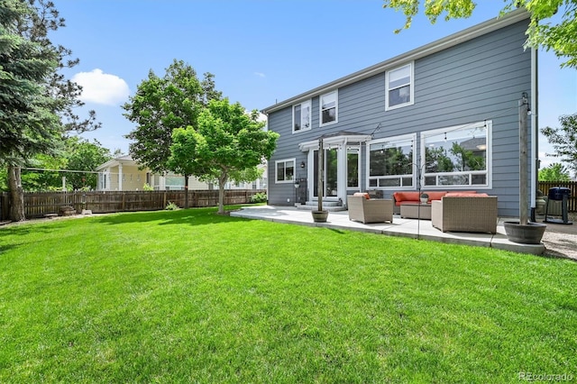 17395 E Dewberry Dr, Parker, CO 80134 - back of house featuring outdoor lounge area and a patio