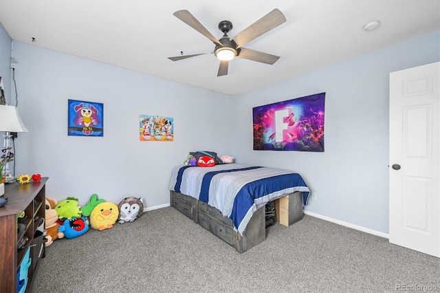 17395 E Dewberry Dr, Parker, CO 80134 - bedroom with carpet flooring, baseboards, and a ceiling fan