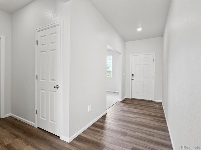 1023 Odessa Lake Rd, Severance, CO 80550 - hallway featuring wood finished floors and recessed lighting