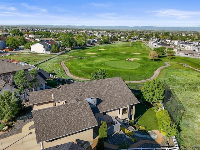 1743 Homestead Dr, Fort Lupton, CO 80621 - aerial view of property and surrounding area with nearby suburban area, a mountainous background, and a golf course
