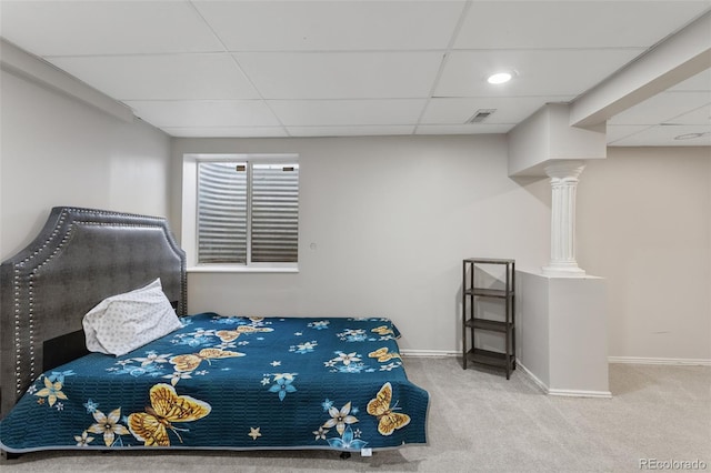 2211 S Moline Ct, Aurora, CO 80014 - carpeted bedroom featuring a drop ceiling