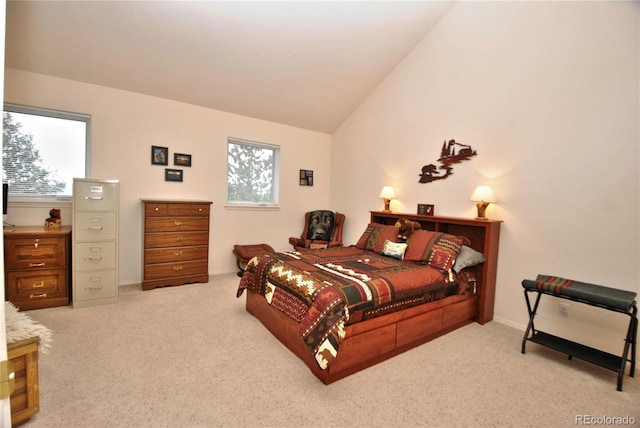 319 Summit Rd, Woodland Park, CO 80863 - bedroom with carpet floors and vaulted ceiling