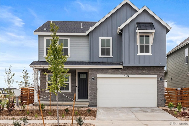 view of front of property featuring a garage