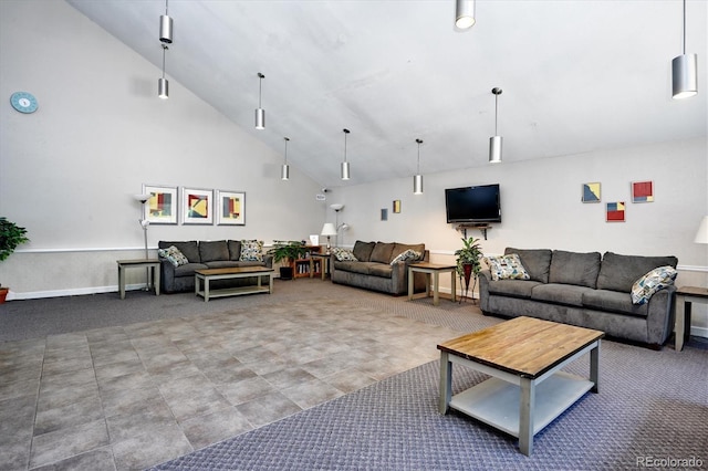 3141 S Tamarac Dr Unit 206E, Denver, CO 80231 - living area featuring high vaulted ceiling