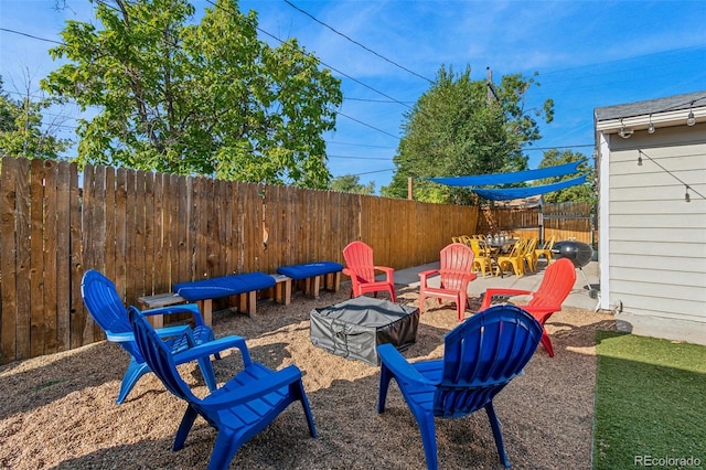 3241 Sheridan Blvd, Wheat Ridge, CO 80212 - fenced backyard featuring a fire pit