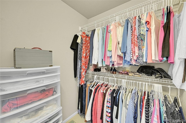 view of walk in closet