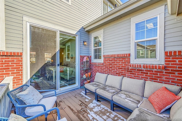 deck with an outdoor hangout area