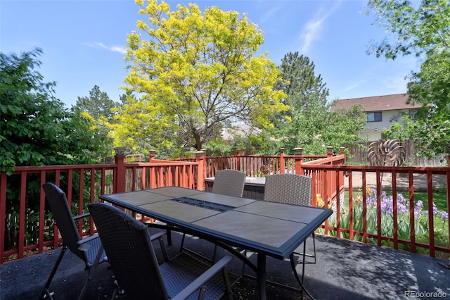 view of wooden deck