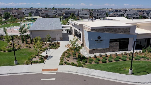 exterior space with a residential view