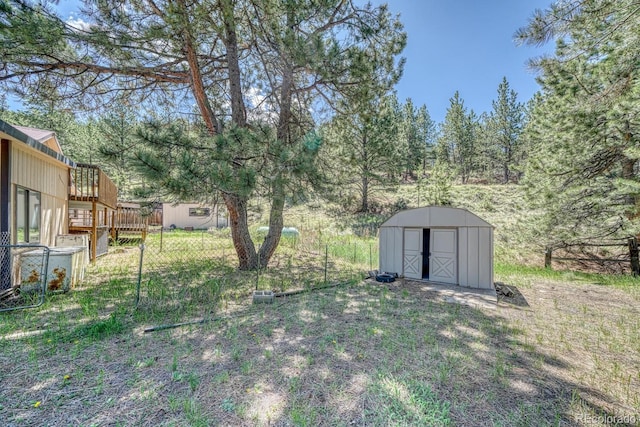6130 County Road 328, Westcliffe, CO 81252 - view of yard with a shed and a wooden deck