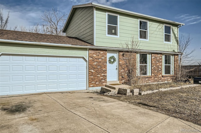 front of property featuring a garage