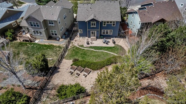 bird's eye view with a residential view