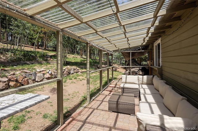 9123 Gray Ln, Conifer, CO 80433 - view of patio / terrace with outdoor lounge area