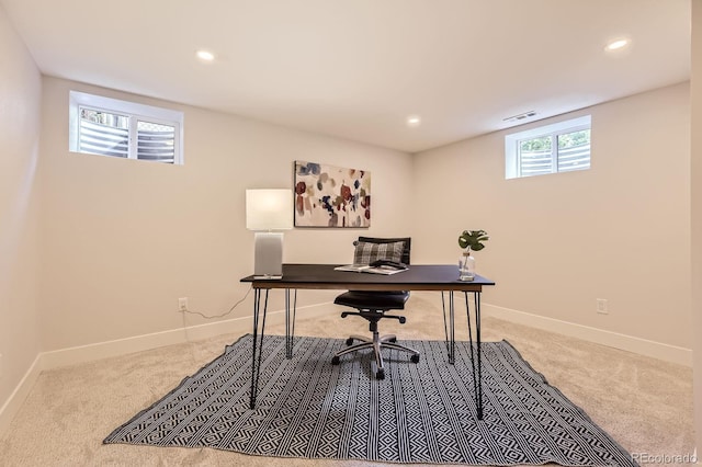 1640 Iola St, Aurora, CO 80010 - office area featuring carpet and recessed lighting