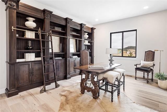 dining room featuring light hardwood / wood-style floors