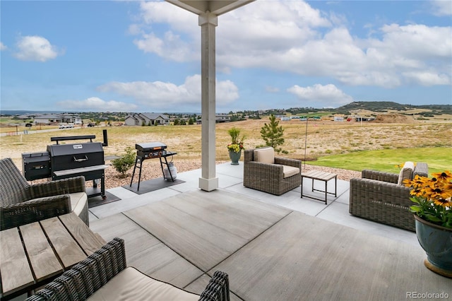 view of patio featuring an outdoor living space