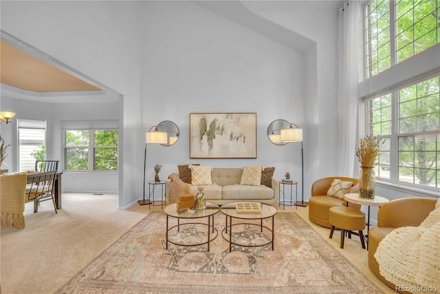 10356 Lions Heart, Lone Tree, CO 80124 - living room with a towering ceiling and carpet flooring
