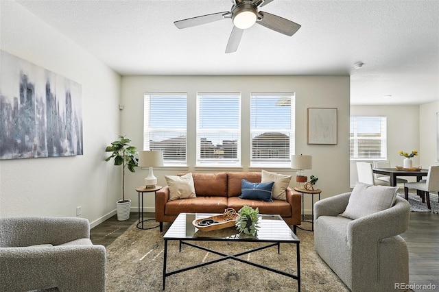 226 Racer St, Bennett, CO 80102 - living area featuring wood finished floors and a ceiling fan