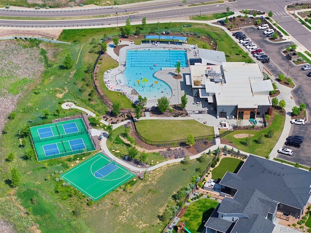 12826 Lake Port St, Longmont, CO 80504 - aerial view of property's location with a pool