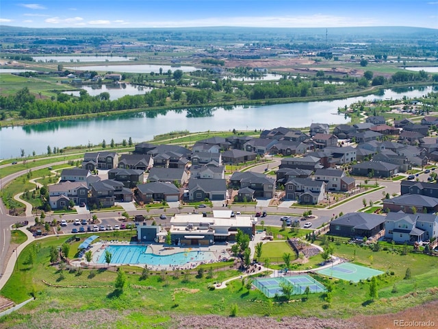12826 Lake Port St, Longmont, CO 80504 - aerial view of property and surrounding area with a large body of water and nearby suburban area